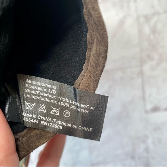 HUDSON’S BAY 100% Brown Leather Winter Gloves - Size M/L - Picture 2 of 4